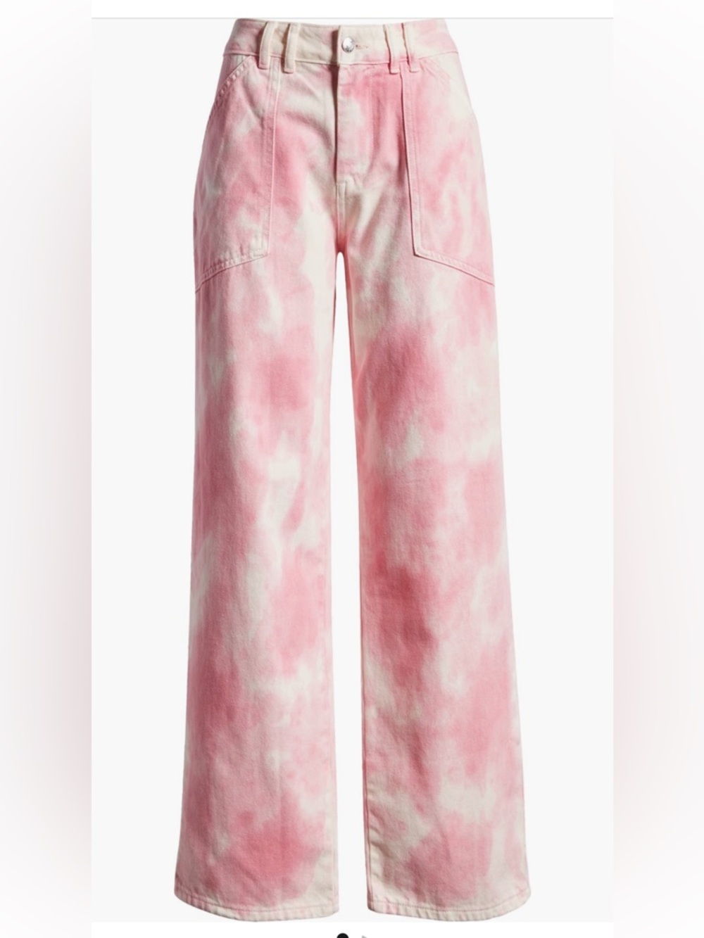 Tie-Dye Pink Wide-Leg Jeans